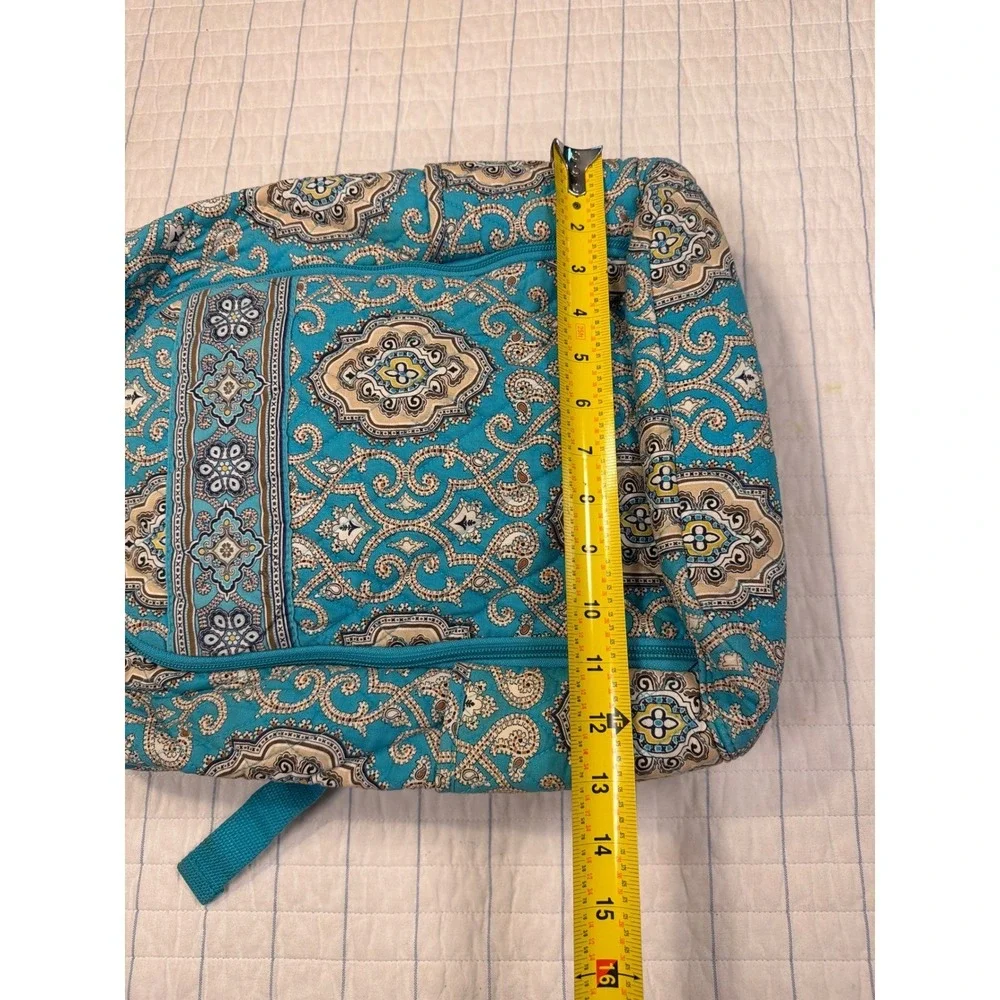 Vera Bradley Quilted Cotton Backpack & Matching Wristlet Blue Turquoise‎ Paisley